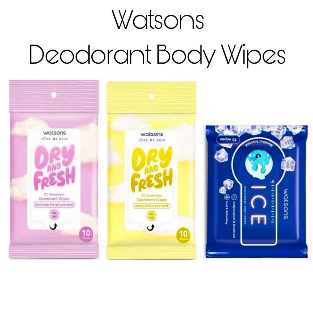 Watson Deodorant Body Wipes Wet Tissue 10s Tisu Basah Anti Bau Badan Watsons