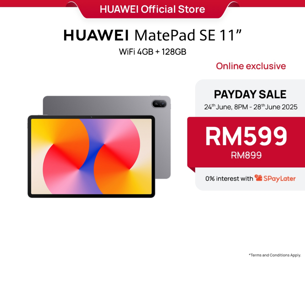 [Online Exclusive] HUAWEI MatePad SE 11" Tablet | Wi-Fi 4+128GB | 11" Eye Comfort HUAWEI FullView Display