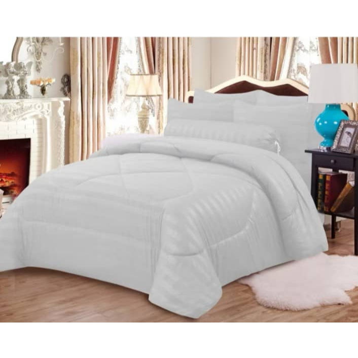 SUPER KING CADAR BEDSHEET 7IN1 WITH COMFORTER CADAR HOTEL PREMIUM QUALITY 100% 7 IN 1 FITTED BEDSHEET WITH COMFORTER