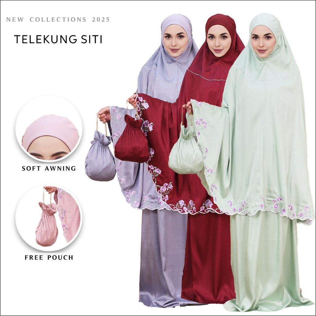 Sutra Telekung New Arrival Sulam | Chain Sling Bag | Moden & Selesa Sulam