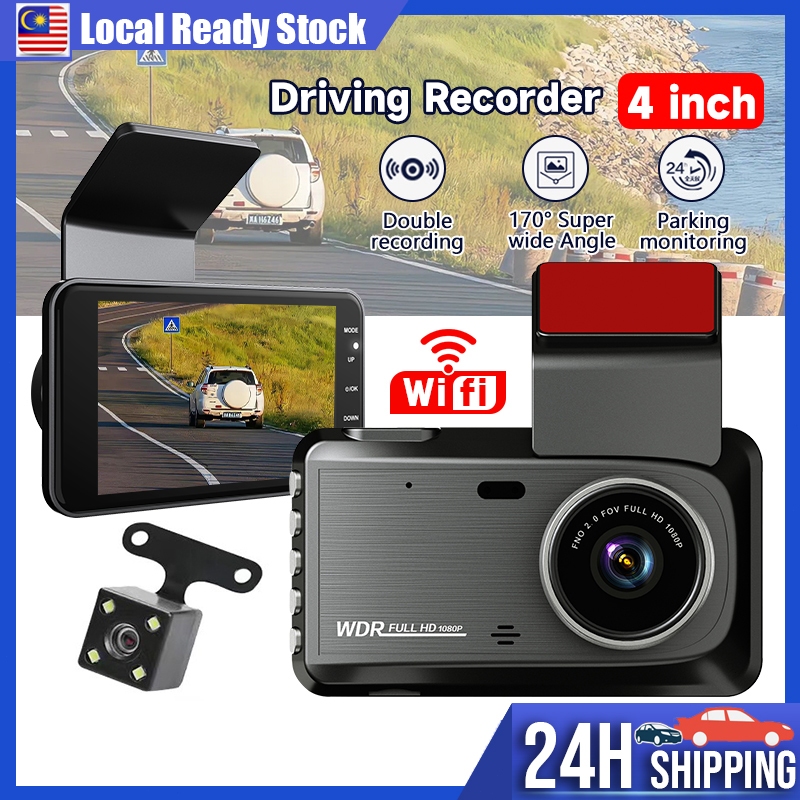 Dash Cam Car Recorder Front and Rear WiFi Dual Channel Recording Full HD 1080P(4" Screen) 6 Meter Rear Cam Dashcam 行车记录仪