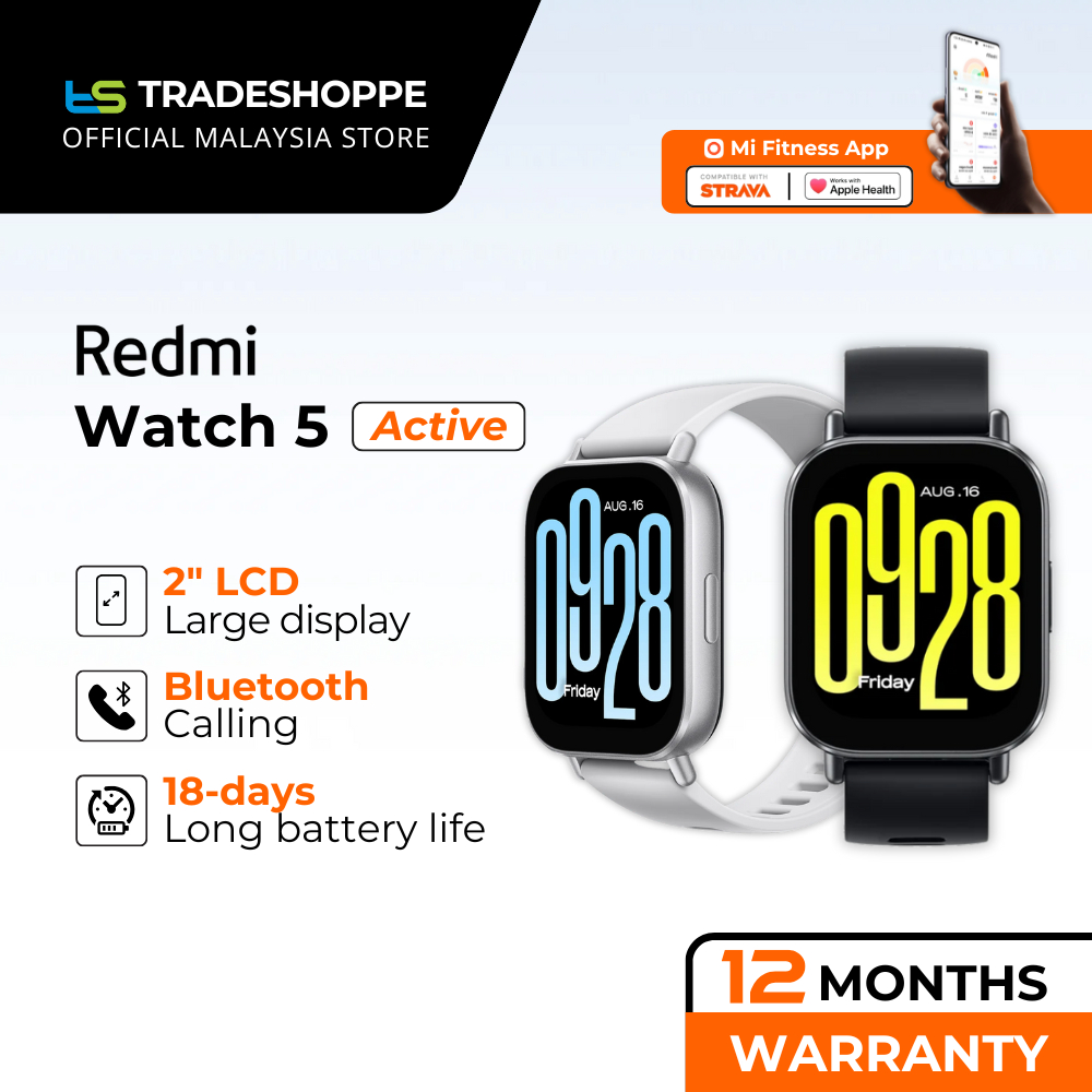 Redmi Watch 5 Active 2'' LCD display | Bluetooth® calling | Up to 18 days of battery life