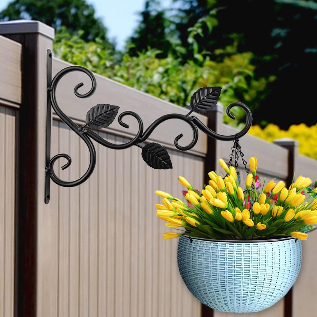Metal Bracket Hook Wall Mounted Flower Rack outdoor Gardening Decoration Rack Flower Rack Lantern Rack Hanger Rak Bunga
