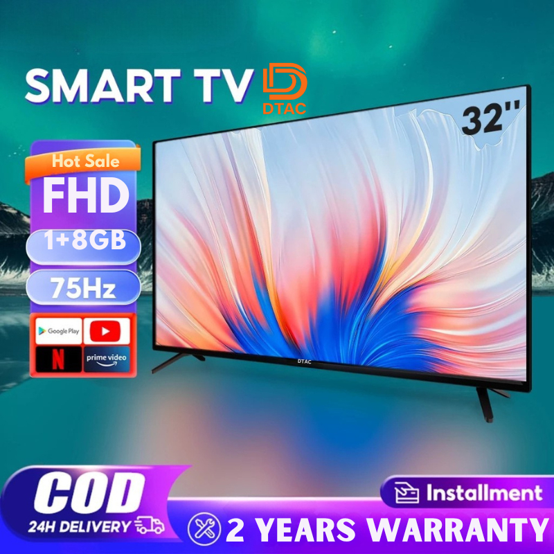DTAC Smart TV 32 inch Android TV murah 43" Android14 LED Digital TV With Netflix/YouTube/Google/WIFI