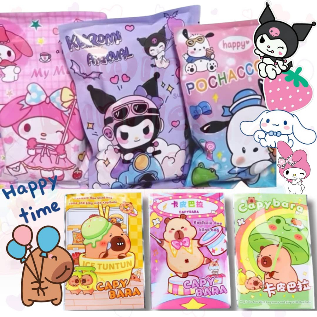 Sanrio Capybara Blind Bag Kuromi Surprise Bag Cinnamoroll Hello Kitty Birthday Gift Student Gift 三丽鸥库若米白玉狗美乐蒂惊喜盲袋