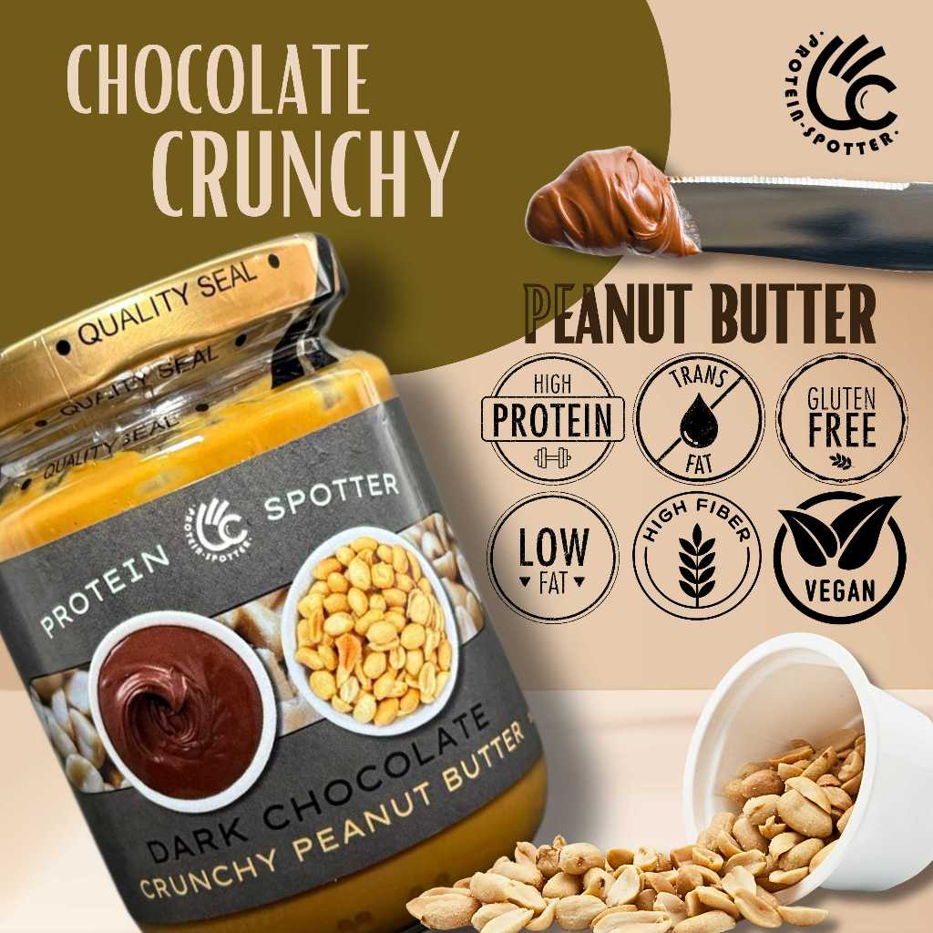 Protein-Spotter Chocolate Crunchy Peanut Butter/Nut Butter 210g High Protein Low Fat No salt, No cholesterol, No TransFa