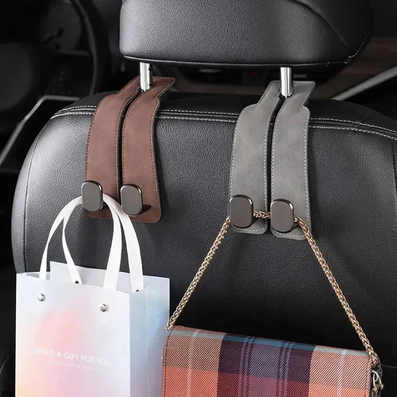 MOTUS Ultra Fine Fiber Leather Car Seat Metal Hook Backrest Double Hook Seat Backrest Hook Suede Hook Car Accessories