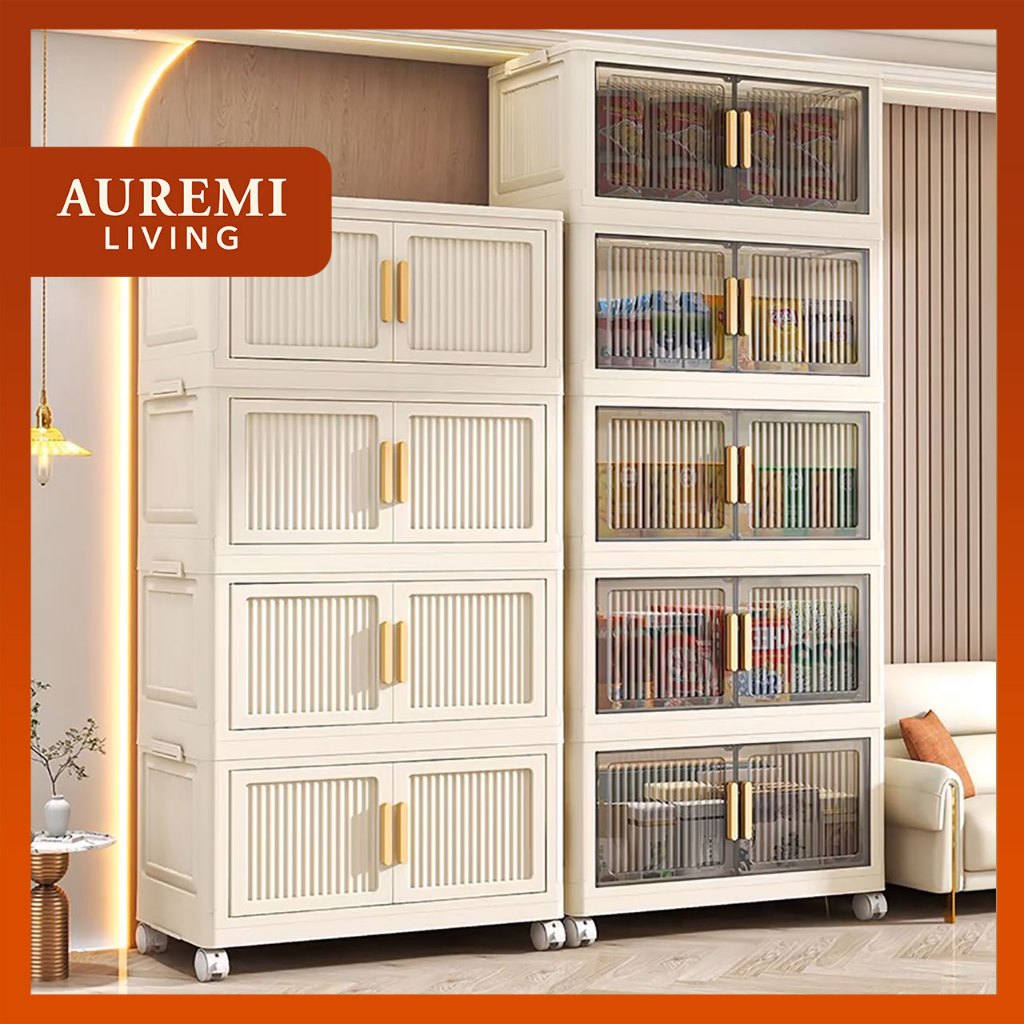 Auremi 39-80cm Lowest Price Gap Storage Organizer Magnetic Door Foldable Storage Cabinet Double Doors Storage Box