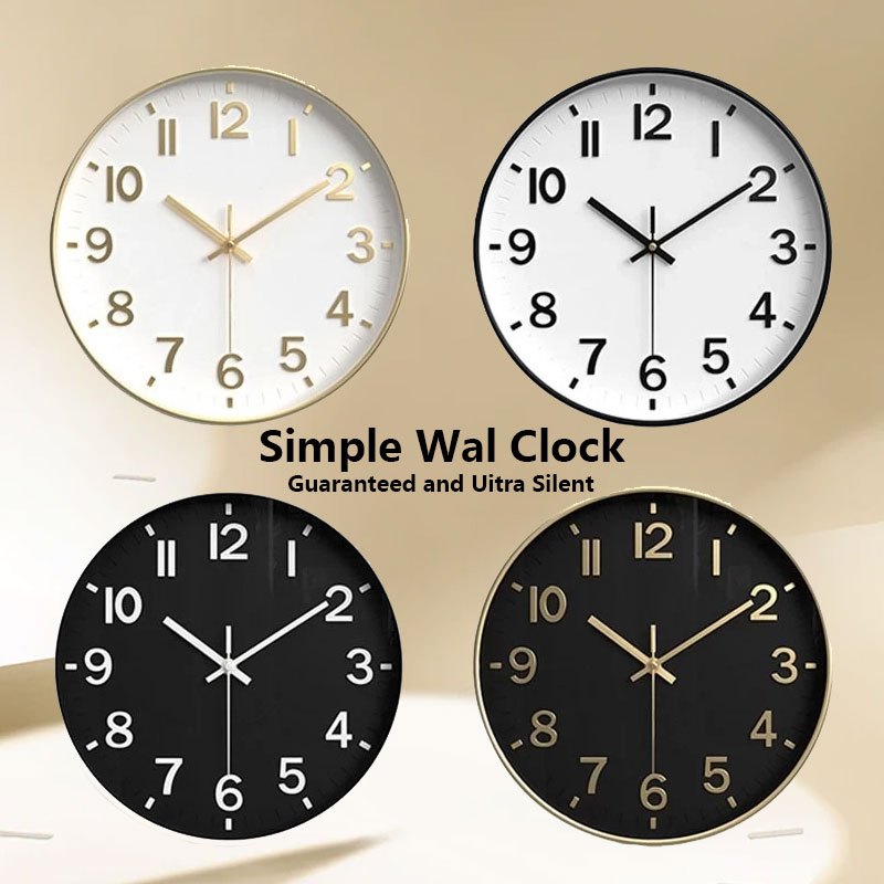 【local delivery】Wall Clock Silent Movement 30cm Modern Jam Watch Digital Electronic Clock Home Office Living Room Clocks