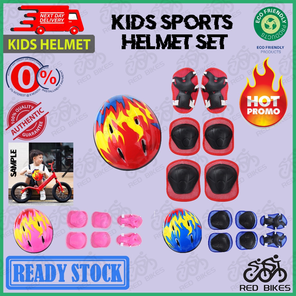 Kids 7Pcs/Set Children's Protective Gear Children Kids Safety Helmet Knee Elbow Pad Sets Cycling