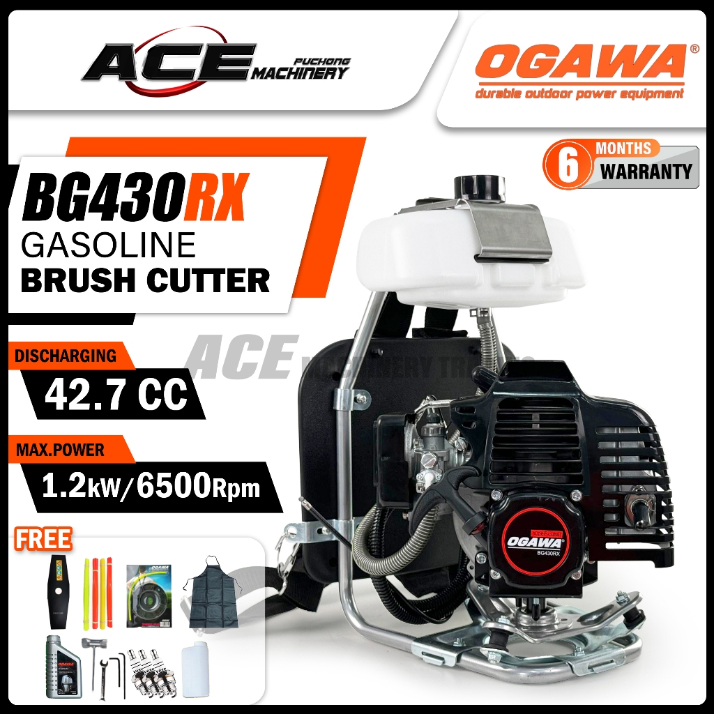 [ 100% Original ] OGAWA Heavy Duty Brush Cutter(BG430RX) 42.7CC Mesin Potong Rumput | Alloy Steel Frame | Chromed Shaft