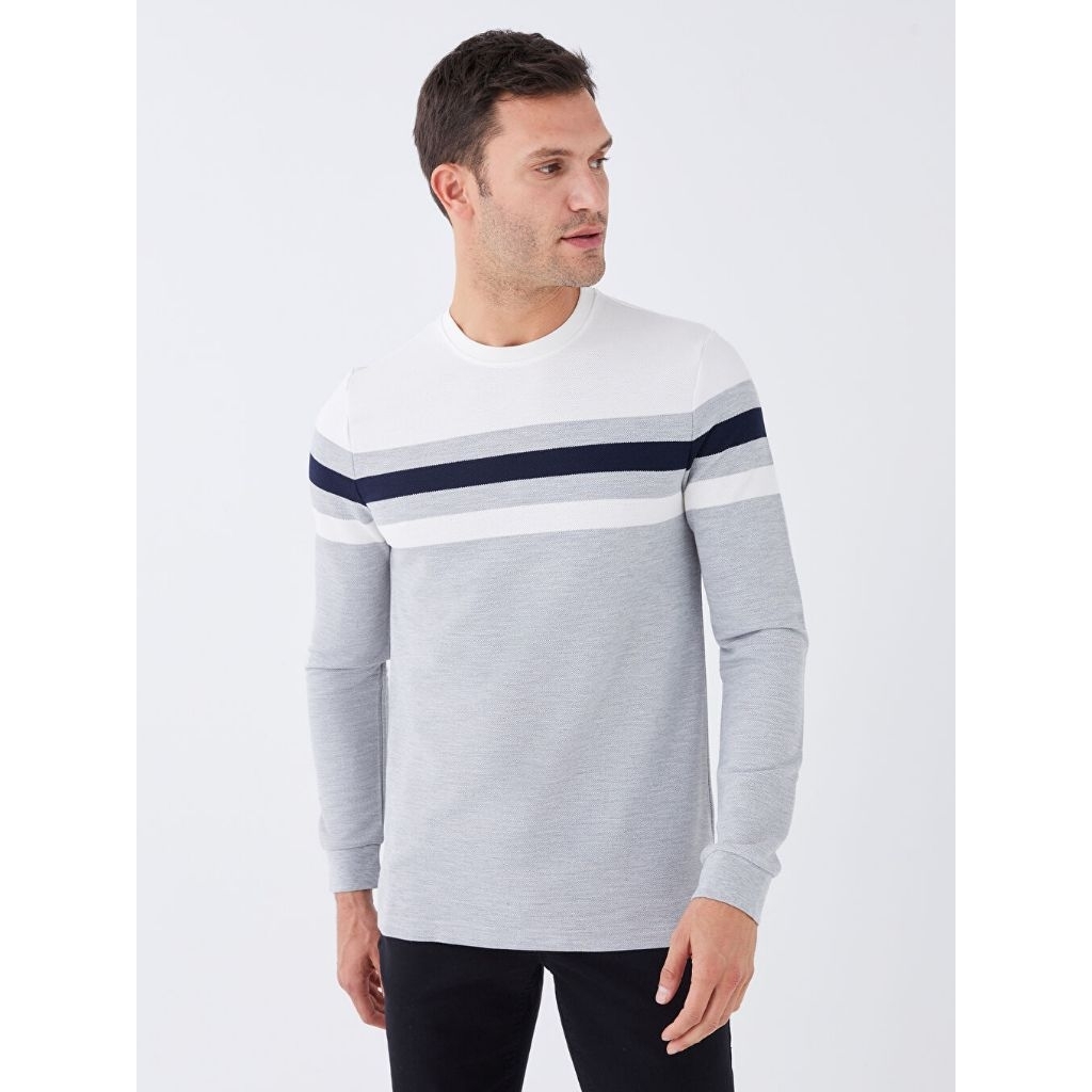 Lc Waikiki Striped Long Sleeve Sweatshirt Lc Waikiki Malaysia