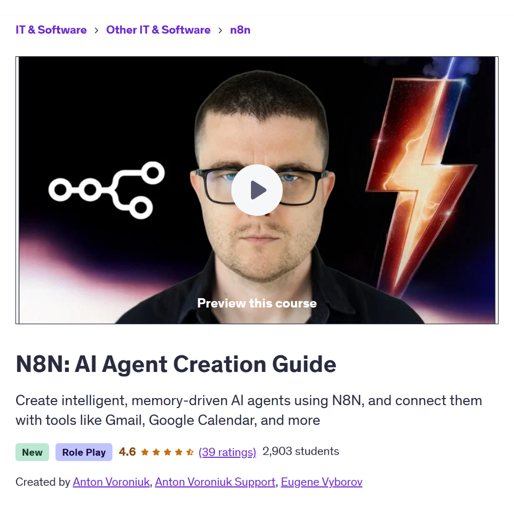 Ai n8n Video Course-N8N: AI Agent Creation Guide | Learn n8n | Automation n8n Guide | Learn Ai Automation