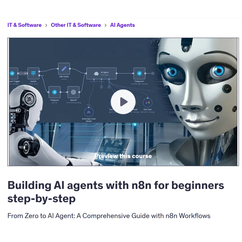 Ai n8n Video Course-Building AI agents with n8n for beginners step-by-step