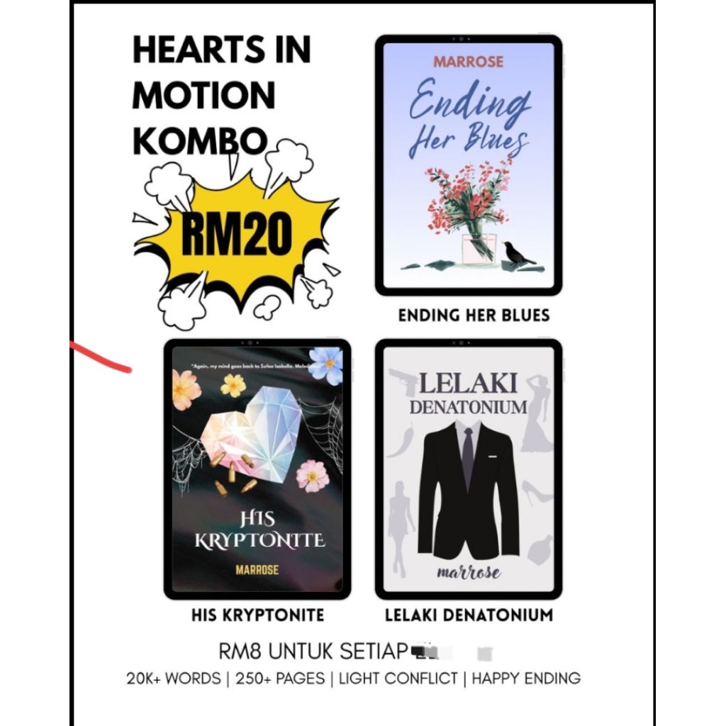 [HEART IN MOTION COMBO] ENDING HER BLUES | HIS KRYPTONITE | LELAKI DENATONIUM - MARROSE