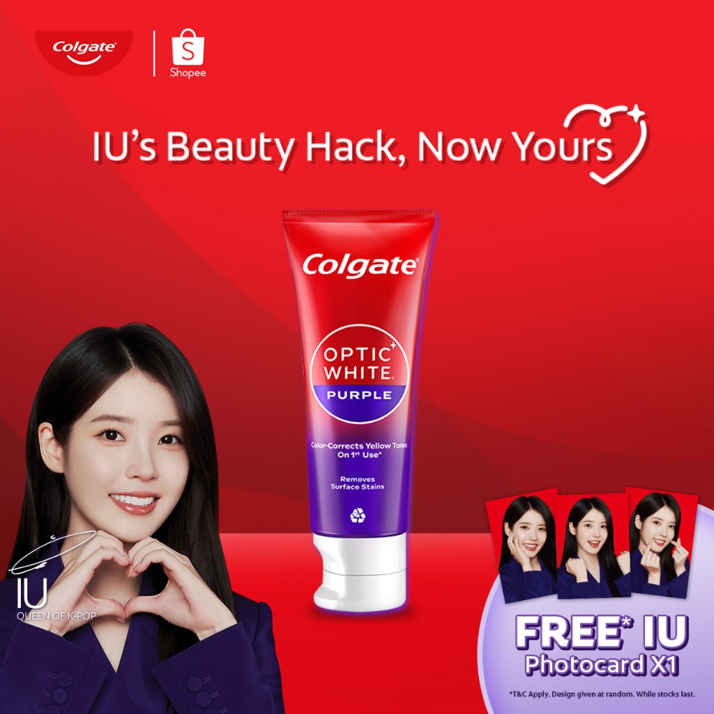 [FREE IU Photocard] Colgate Optic White Purple Whitening Toothpaste (100g)