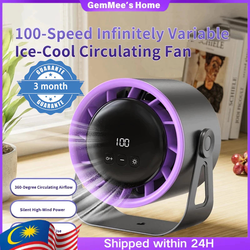 【COD】New Upgrade Rechargeable Table Fan 60000mAh 100-Speed Adjustable Air Circulation Fan Ultra-Long Standby desk fan