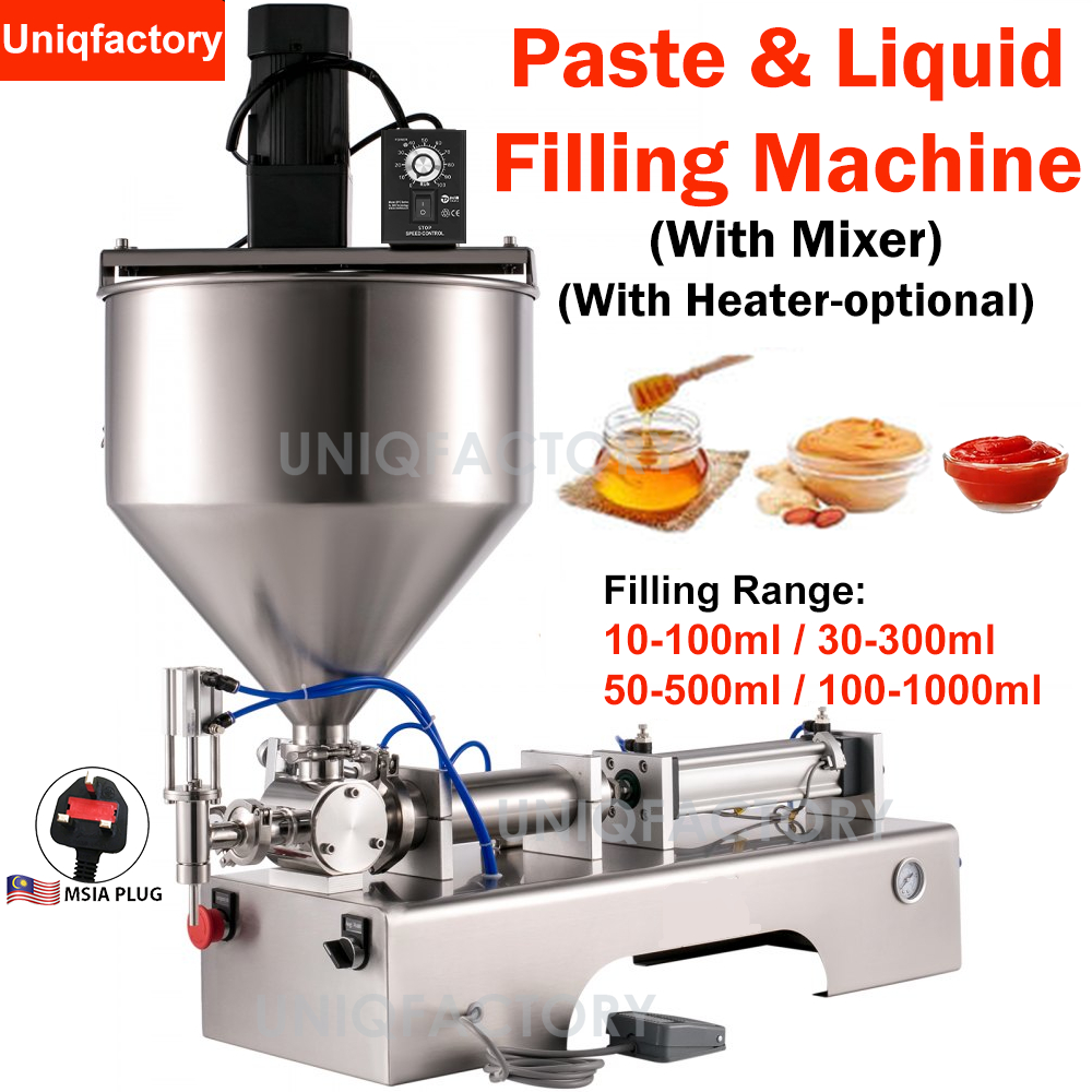 Sambal Paste Liquid Filling Machine With Mixer & Heater Chilli Sauce Cream Gel Sos Pes Jam Honey Filler Mesin Auto Isi