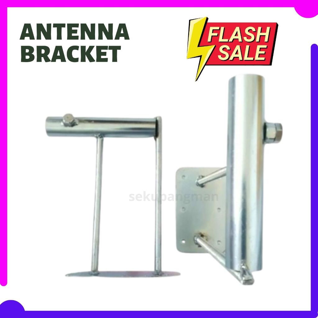 TV Outdoor Metal Steel TV Antenna Bracket Aerial Bracket Flag Holder Tapak Batang Tiang Antena Besi Pemegang Bendera
