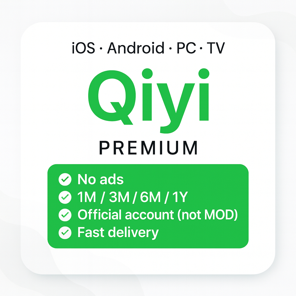iQIYI VIP 1-Month Standard VIP, 1080P Clarity + Skip Ads for Dramas, Anime & More E-Vouche