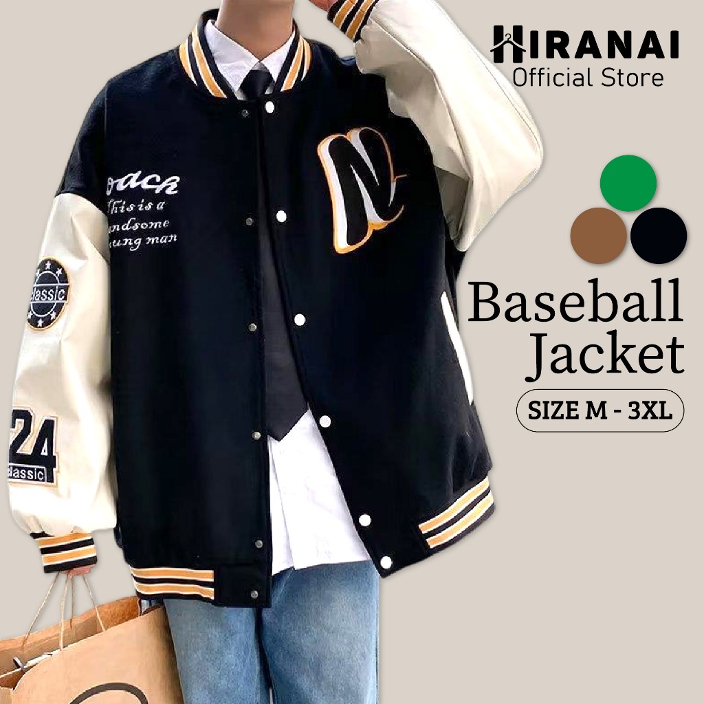 Varsity Jacket Man Jaket Varsity Lelaki Baju Baseball Jacket Plus Size Streetwear Long Sleeve Baju Besbol Lelaki 棒球外套