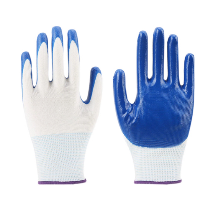Nitrile Cotton Rubber Latex Glove Coated Safety Protective |Sarung Tangan Keselamatan kerja 耐磨丁晴浸胶手套