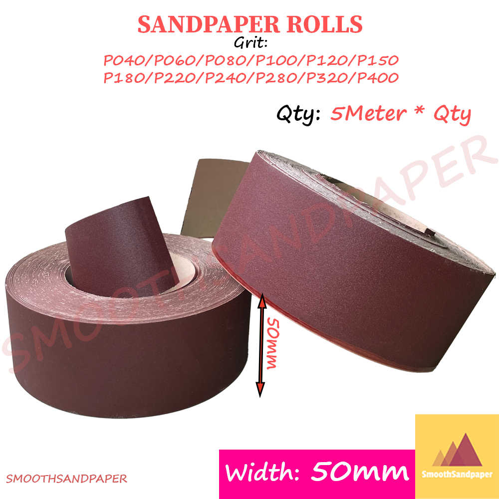 Sandpaper Roll Aluminium Oxide (Red) Kertas Pasir (Merah) 50mmX5Meters 木工铁工红砂纸卷 image 5