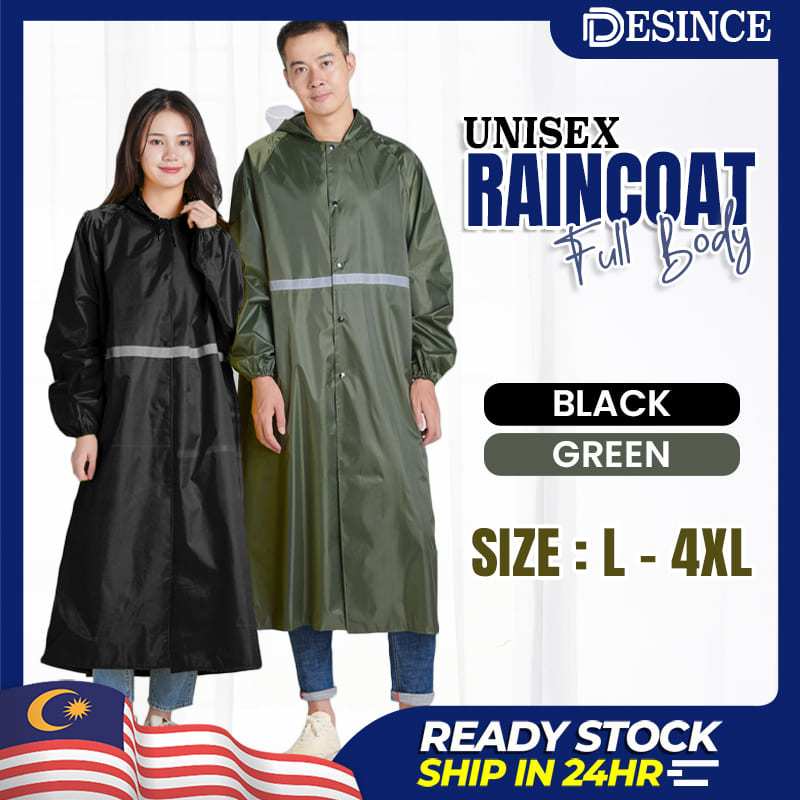 DESINCE Raincoat Full Body Rainsuit Motorcycle Long Rain Jacket Baju Hujan Panjang Motorbike Unisex Waterproof MW 011