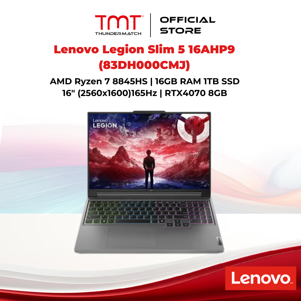 Lenovo Legion Slim 5 16AHP9 (83DH000CMJ) Gaming Laptop | AMD Ryzen 7-8845HS | 16GB RAM 1TB SSD | 16"