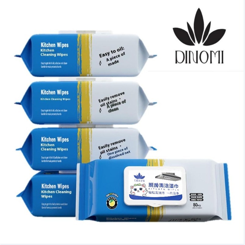DINOMI Kitchen Cleaning Wipes Strong Decontamination Tissue - Big Size