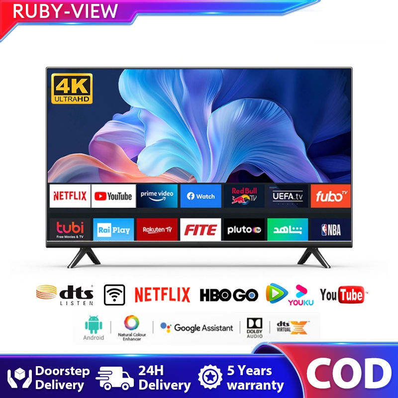 RUBY Smart TV 32 Inch Android TV 43 Inch LED 4K WiFi 75HZ Television WiFi/Youtube/Netflix