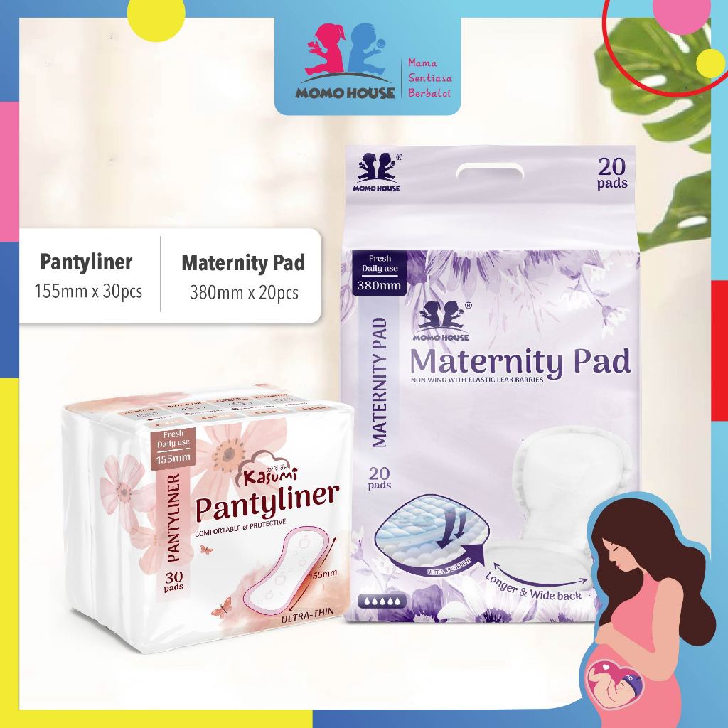 KASUMI Pad Panty Liner Pad Maternity Pad Daily Fresh Wide & Comfortable Pantyliner (2 Pack With Gift)