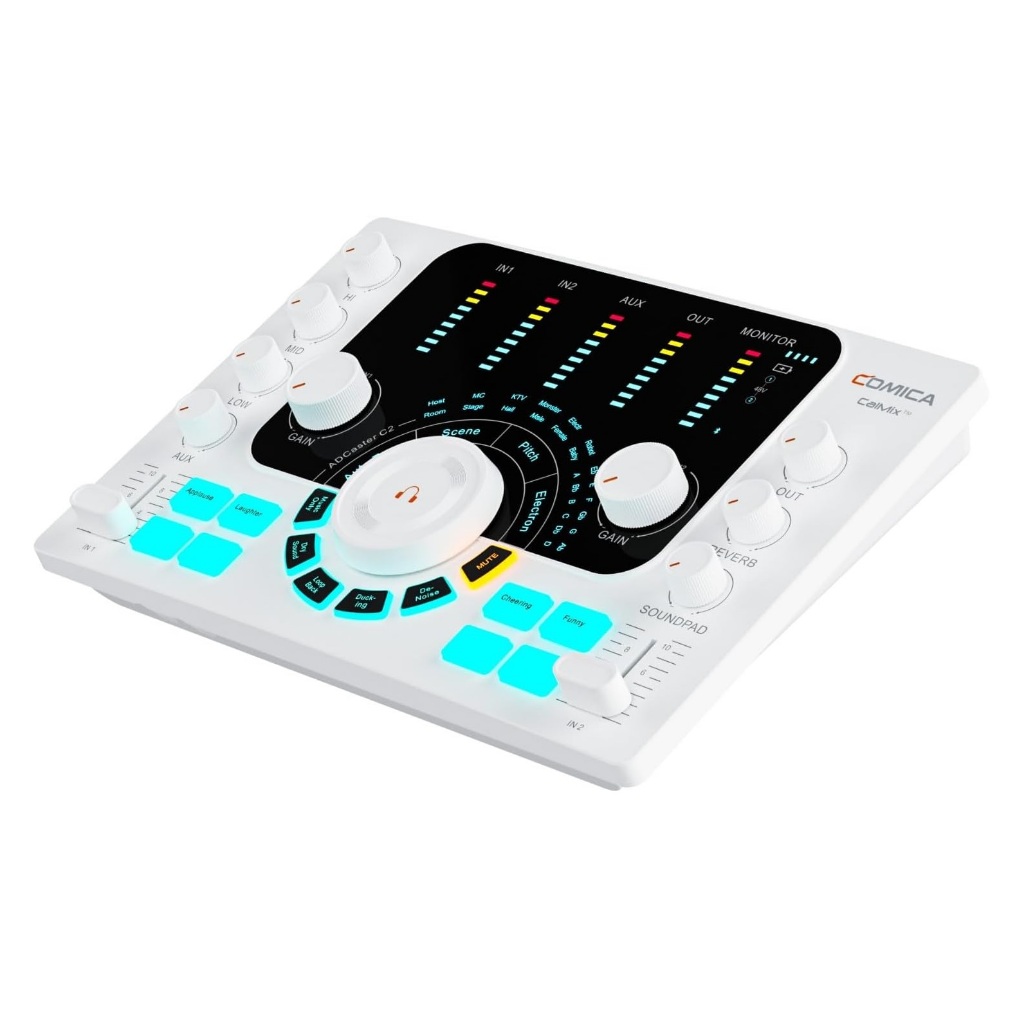 COMICA ADCASTER C2 MULTI-FUNCTIONAL AUDIO INTERFACE WITH I/O INTERFACES, 8 SOUND PADS FOR PODCASTING
