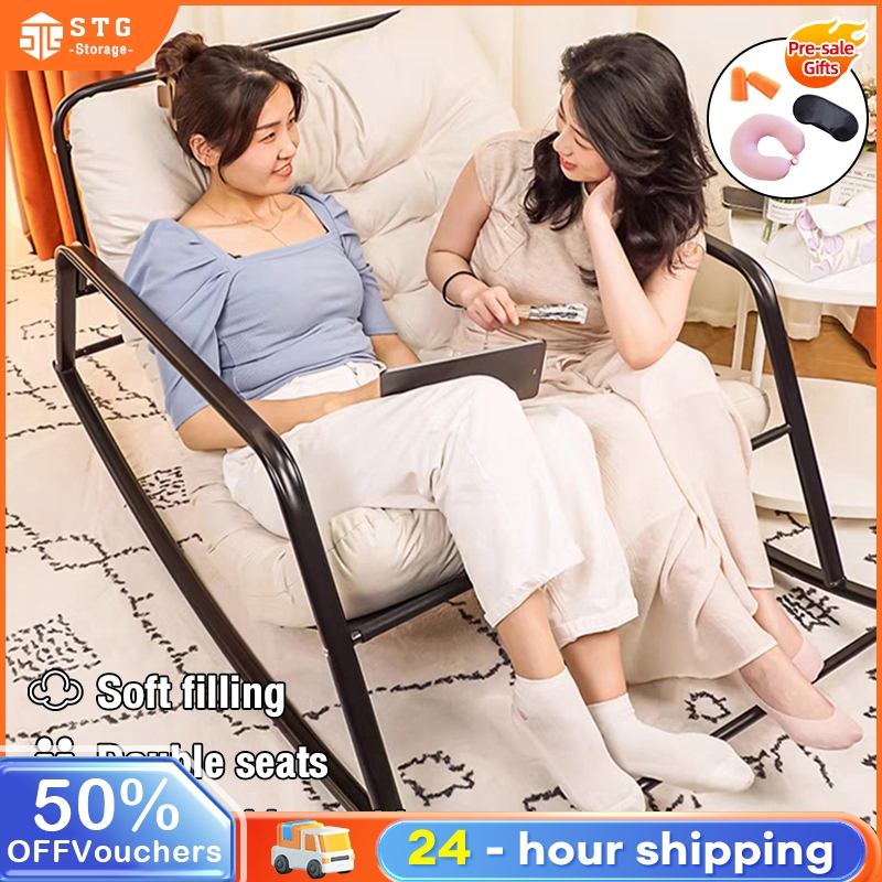 【Free Gift】Rocking Chair Lazy Sofa Chair Kerusi Malas lazy sofa Armchair Lazy Bedroom Living Room kerusi Lounge Chair