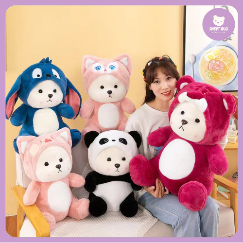 Teddy Bear Toy Kids Birthday Gift Plush Toy Doll Lotso Bear Doll Panda Plushie Soft Toy Bear Stitch Doll Bear Pillow