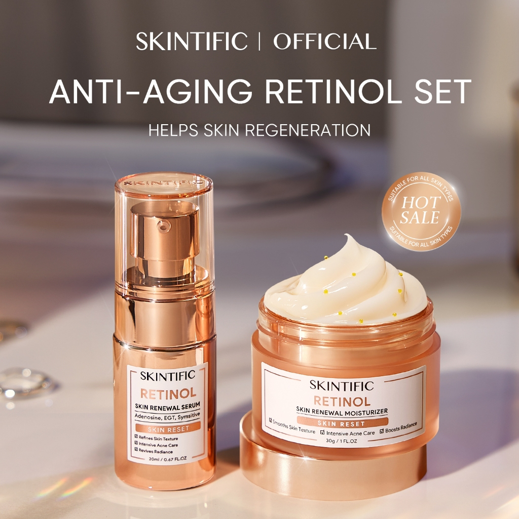 SKINTIFIC Anti-Aging Retinol Set Day Night Face Cream (2 Pcs)