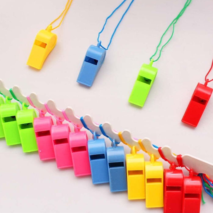UMI Hot Selling Plastic Whistle Wisel Thick Belt Rope Children Safety Outdoor Training Sports Competition Cheer Sport