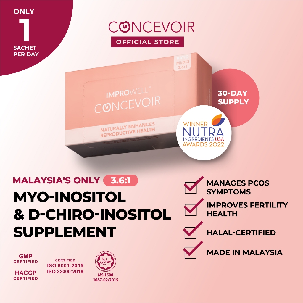 CONCEVOIR | Myo-Inositol & D-Chiro-Inositol Supplement (30 Sachets) | PCOS | Fertility | Hormonal Imbalance | Menstrual✨