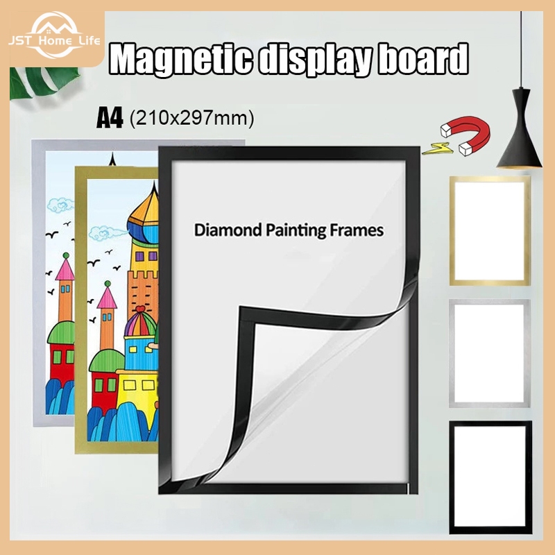 A4 A3 Magnetic Frame Display Board Wall Stick Frame Photo Certificate Office Adhesive Wall Gambar Magnet Frame 磁吸相框