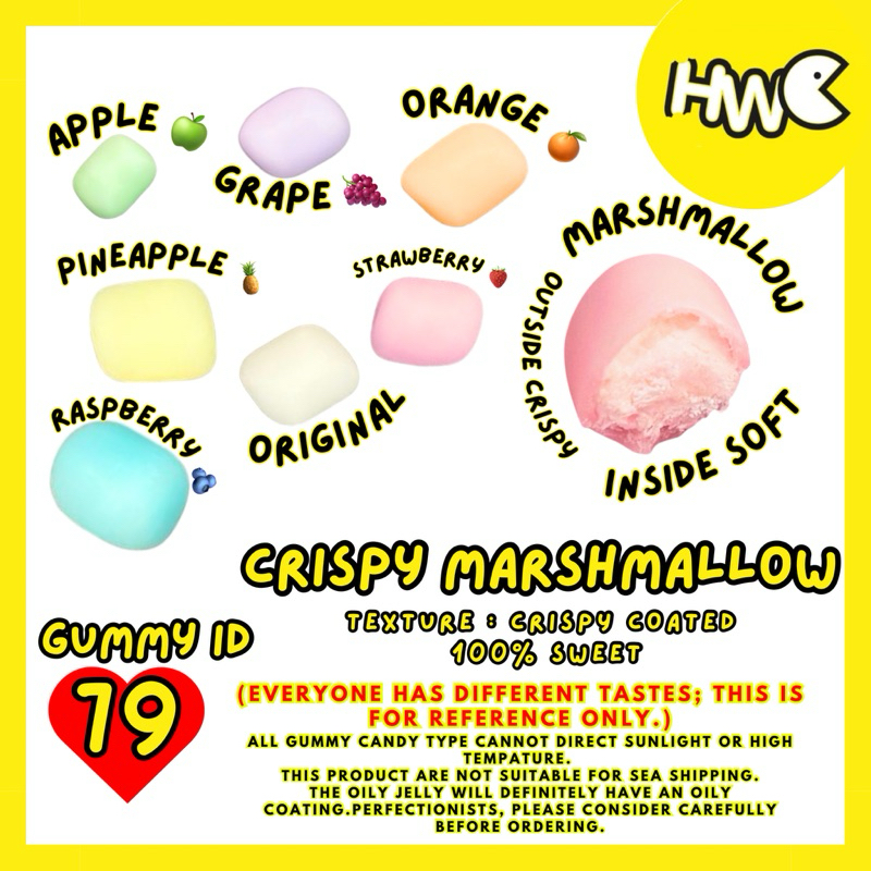 Crispy Marshmallow Sweet Candy Chocolate Gulagula Manis sour