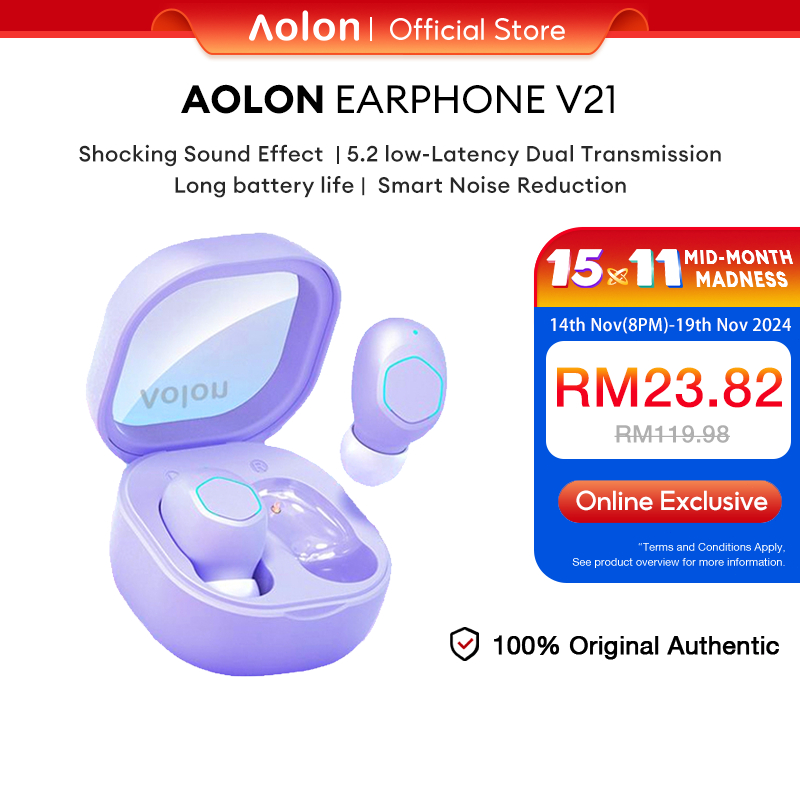 Aolon V21 TWS Wireless Earphones Sport Stereo Wireless 5.3 Bluetooth HIFI With Mic Baseus Earbuds Bowie WM02