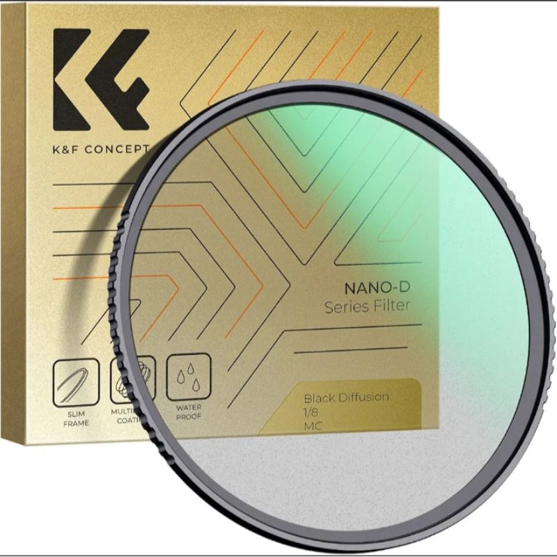 K&F Concept 82mm Black Diffusion 1/8 Mist Cinematic Effect Camera Lens Filter Waterproof with 24 Multi-Coatings D-Series