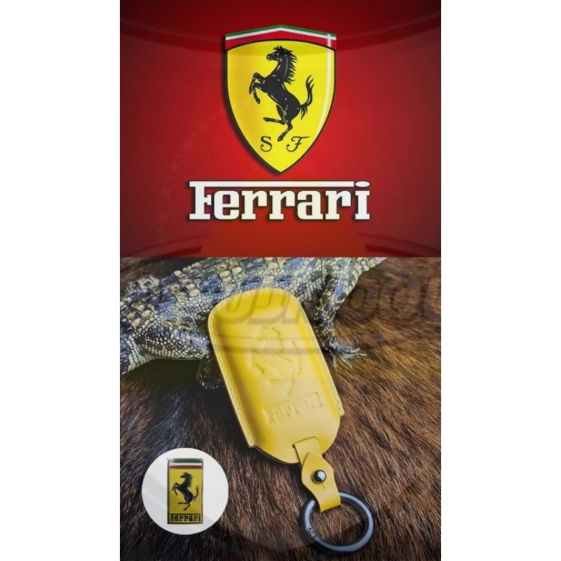 Ferrari 488 812 F8 SF90 Roma Decorative Handmade Leather Key Cover