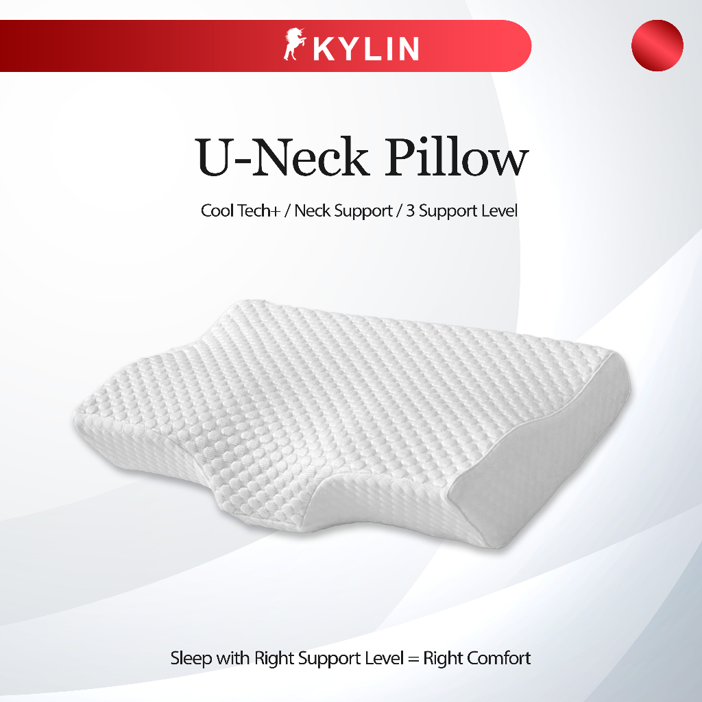 KYLIN Memory Foam U Neck Butterfly Pillow Orthopedic Cervical Neck Support 3 Support Level (60cm)