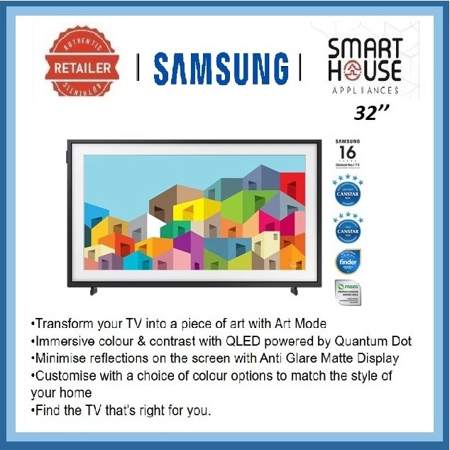 FREE SHIPPING !! Samsung Frame TV 32 Inch The Frame 32" QLED Smart Lifestyle Gaming LED TV Matte Display 50Hz