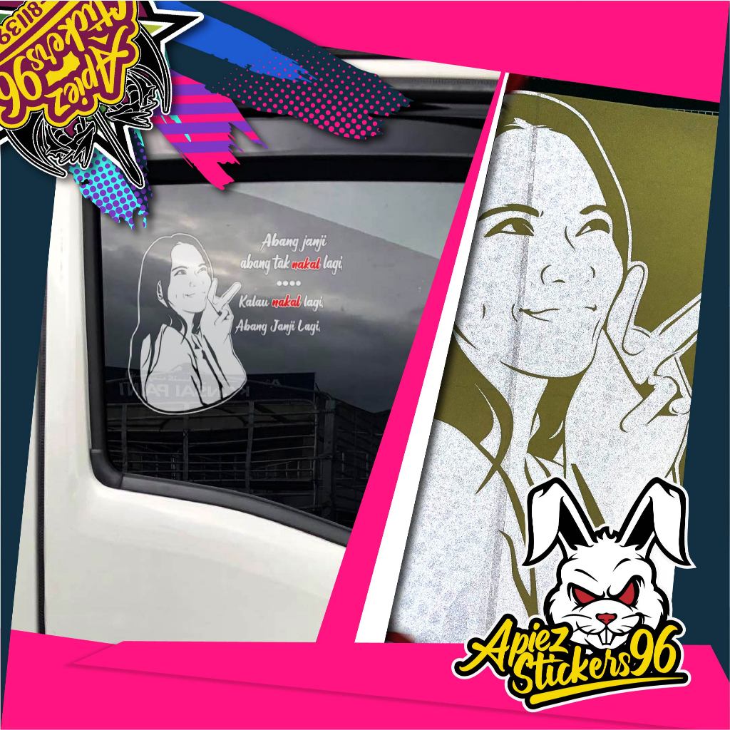 Stiker abang janji abang tak nakal lagi kalau nakal lagi abang janji lagi / Stiker Lori / Sticke Kenderaan / Sticke Cerm