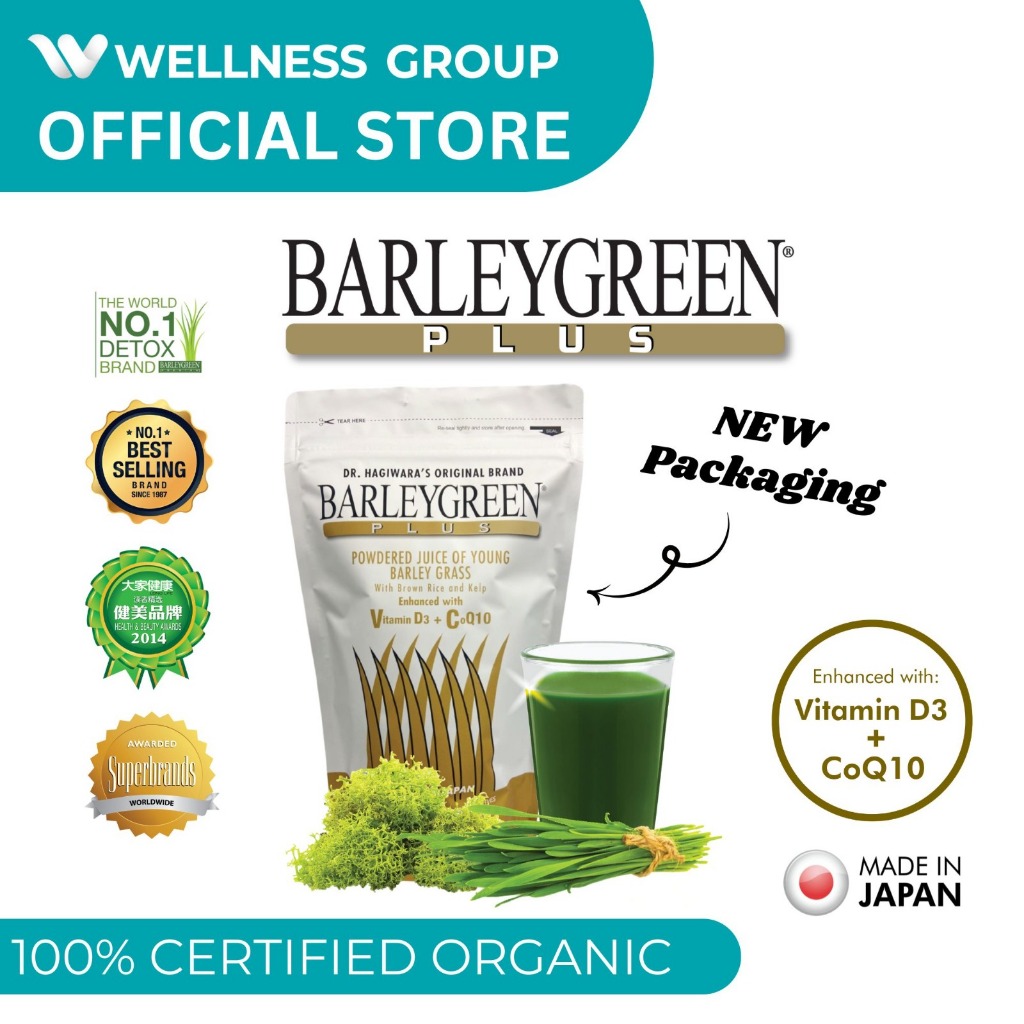 BARLEYGREEN® PLUS CoQ10 VitaminD3 维生素 D3 大麦草 Health Supplement | Anti-Aging Immunity Improve Energy