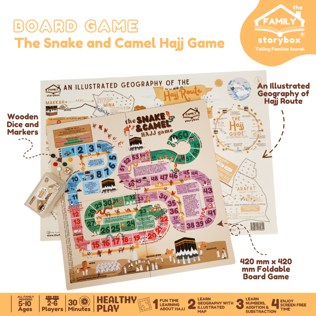 Islamic Children Board Game: The Snake and Camel Hajj Game | Mainan Pendidikan Buku Kanak-kanak