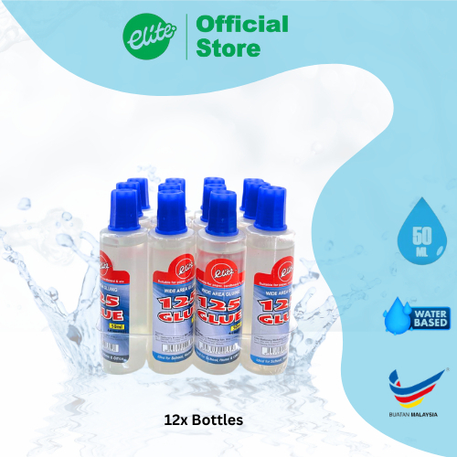 ELITE 50ml Stationery Glue [ESG50] | Liquid Clear Glue | 12btls