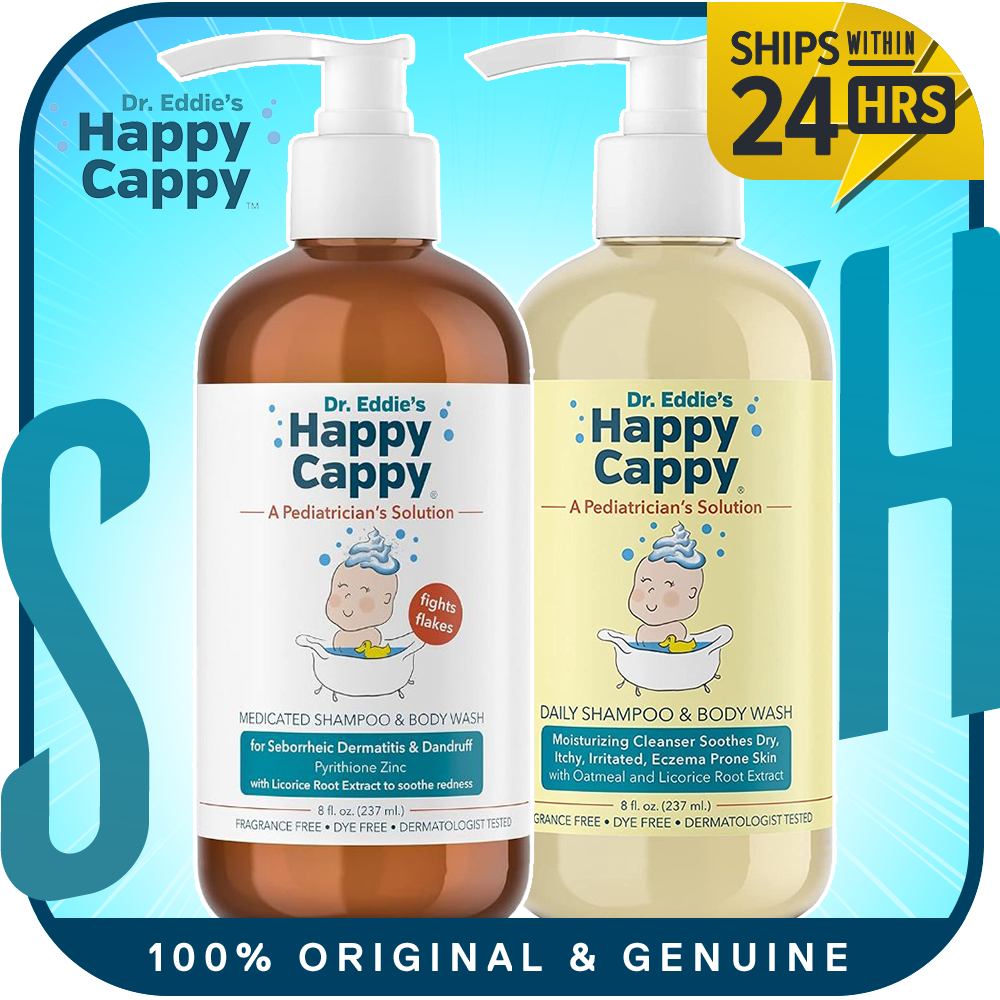 Dr. Eddie's Happy Cappy Medicated Shampoo for Child,Treats Dandruff & Seborrheic Dermatitis | Daily shampoo No Fragrance